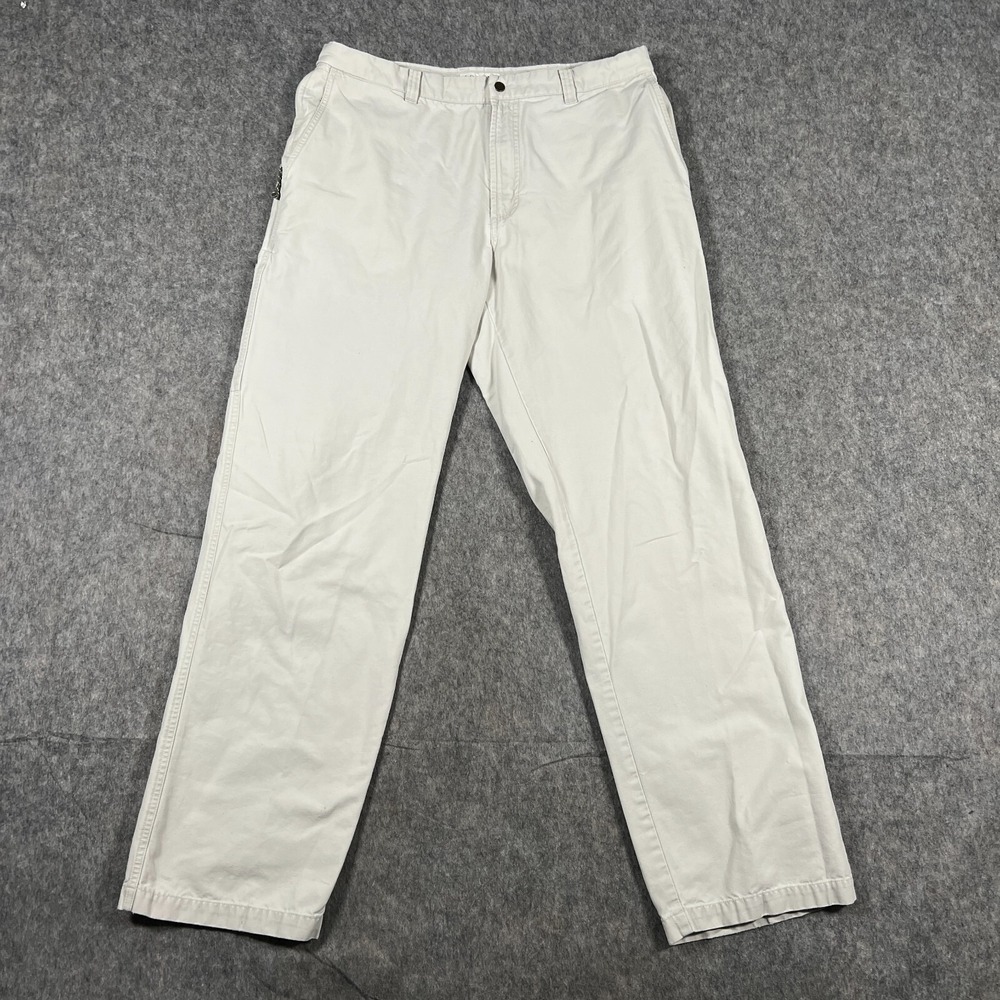 Columbia Men's Golf Pants Size 38 Beige Flat Front Straight Leg Outdoor Casual